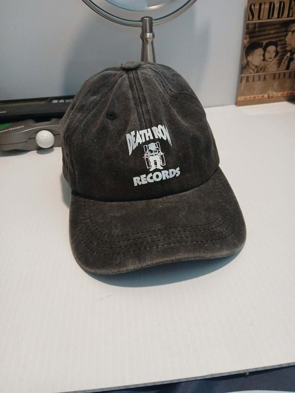 Death Row Records Baseball Cap Black Vintage Washed Denim Dad Hat